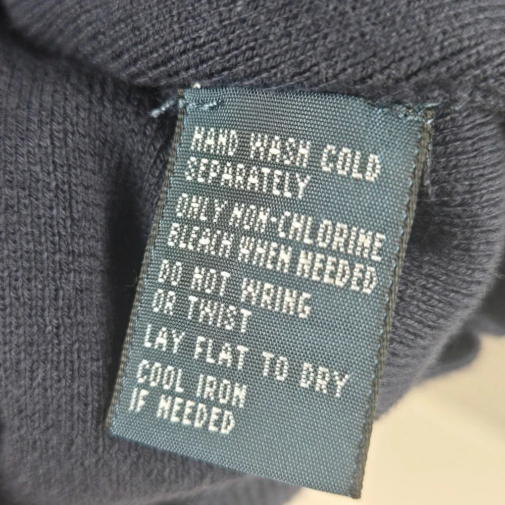 Polo Ralph Lauren Sweater V-Neck Pima Cotton Navy Blue XL Mens Pullover Pony Y2K